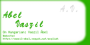 abel vaszil business card